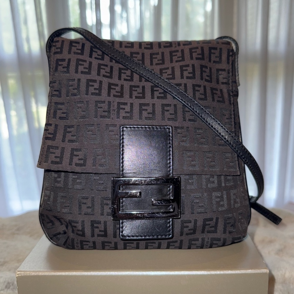 Fendi Black and Brown Crossbody Bag
